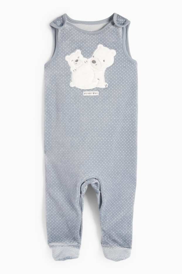 Unisex - Urs polar - set salopetă - reiată - 2 piese - gri