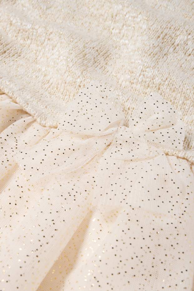 Copii - Fete - Rochie - aspect lucios - crem