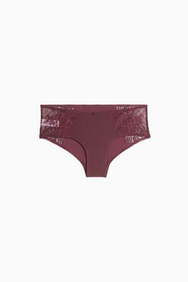 Femei - Chiloți hipster - bordo