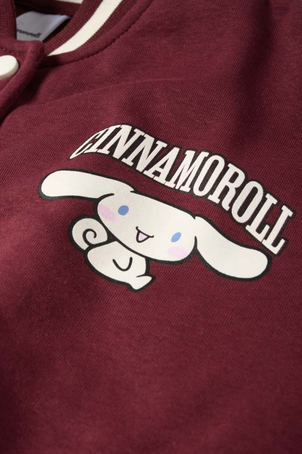 Copii - Fete - Cinnamoroll - jachetă tip college - bordo