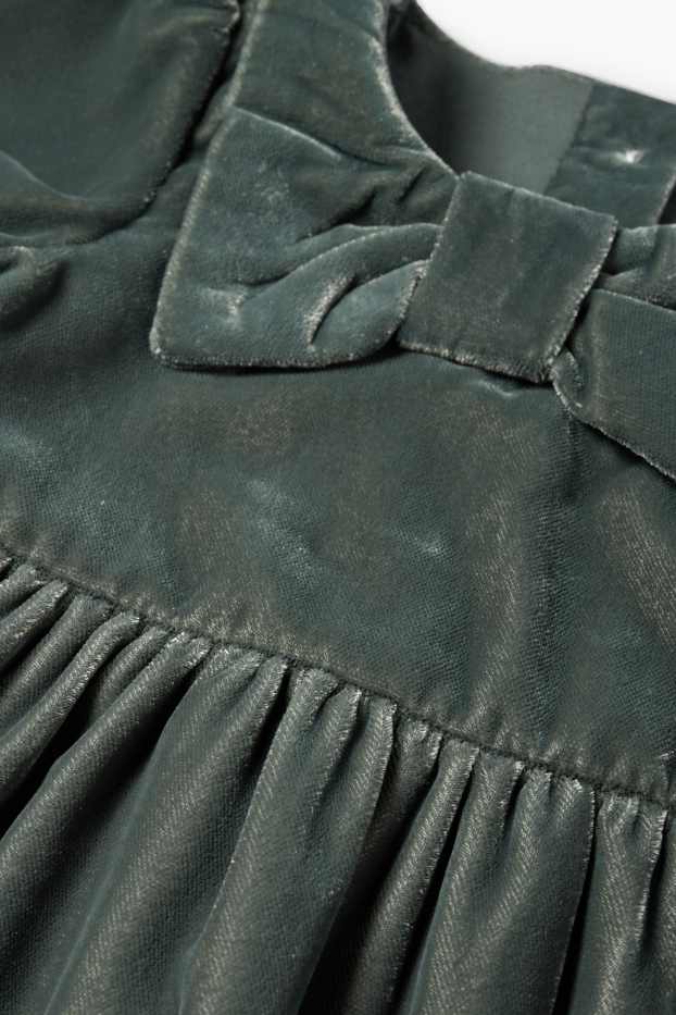Bebeluși - fete - Rochie din catifea bebeluși - de ocazie - verde închis