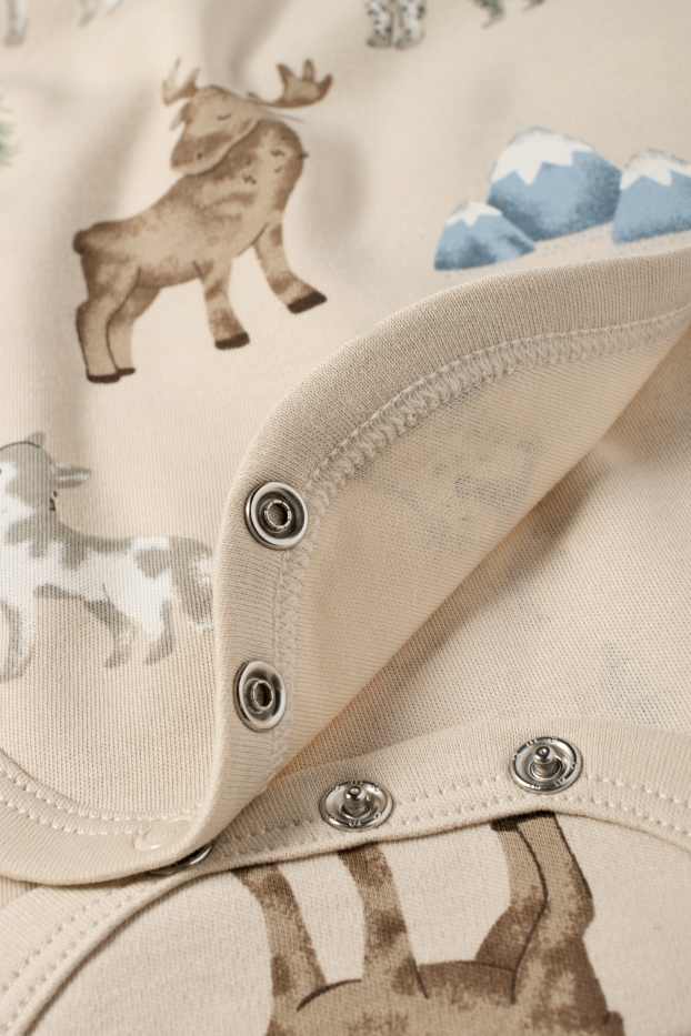 Unisex - Animale din pădure - body bebeluși - bej deschis