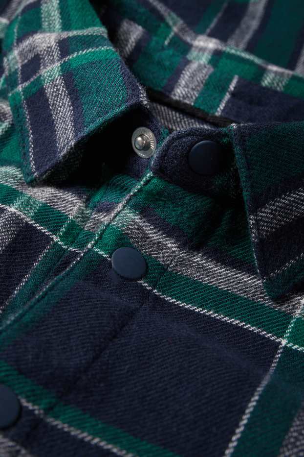 Copii - Băieți - Cămașă din flanel - în carouri - verde închis