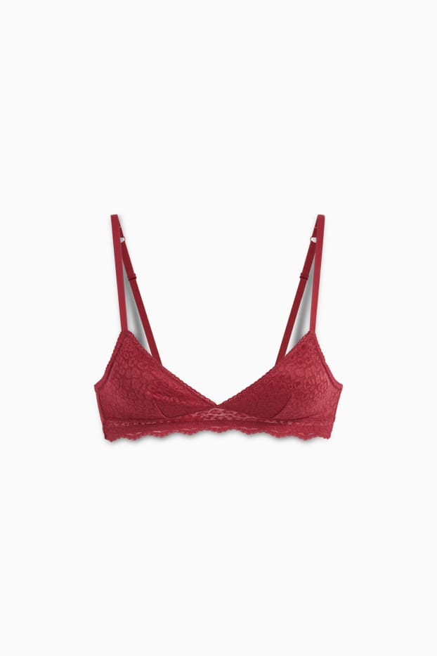 Femei - Sutien fără armătură - vătuit - vișiniu