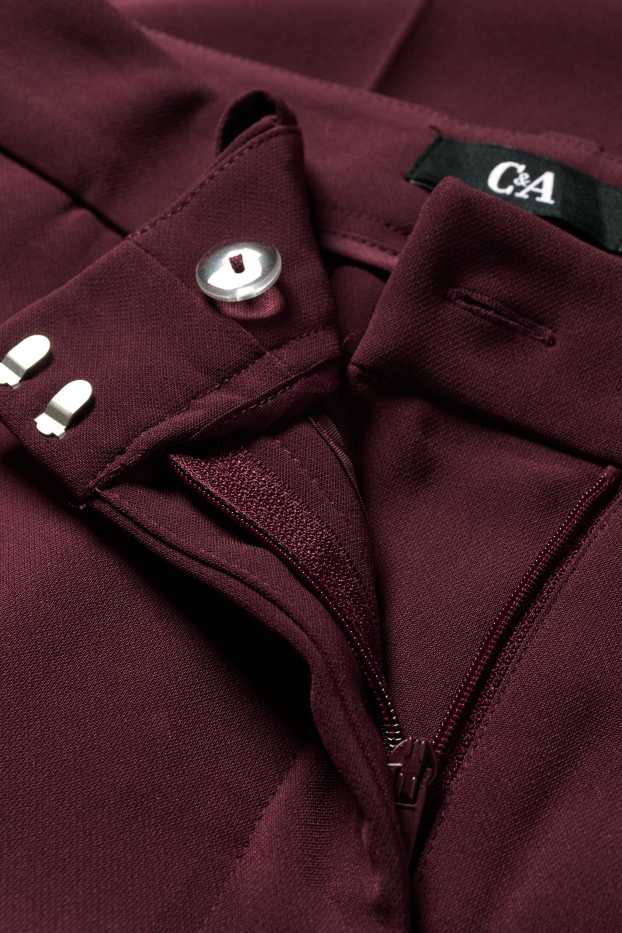 Dámské - Business kalhoty - high waist - wide leg - bordeaux