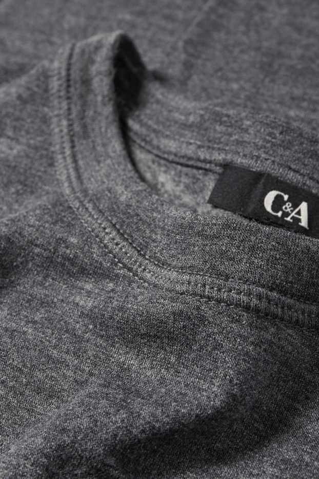 Femei - Tricou cu mânecă lungă - slim fit - gri melanj