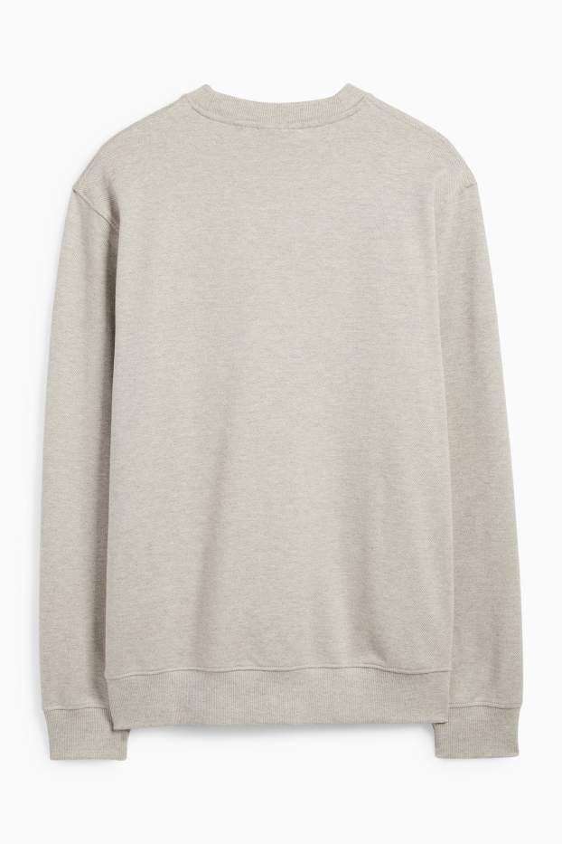 Herren - Sweatshirt - gestreift - hellgrau