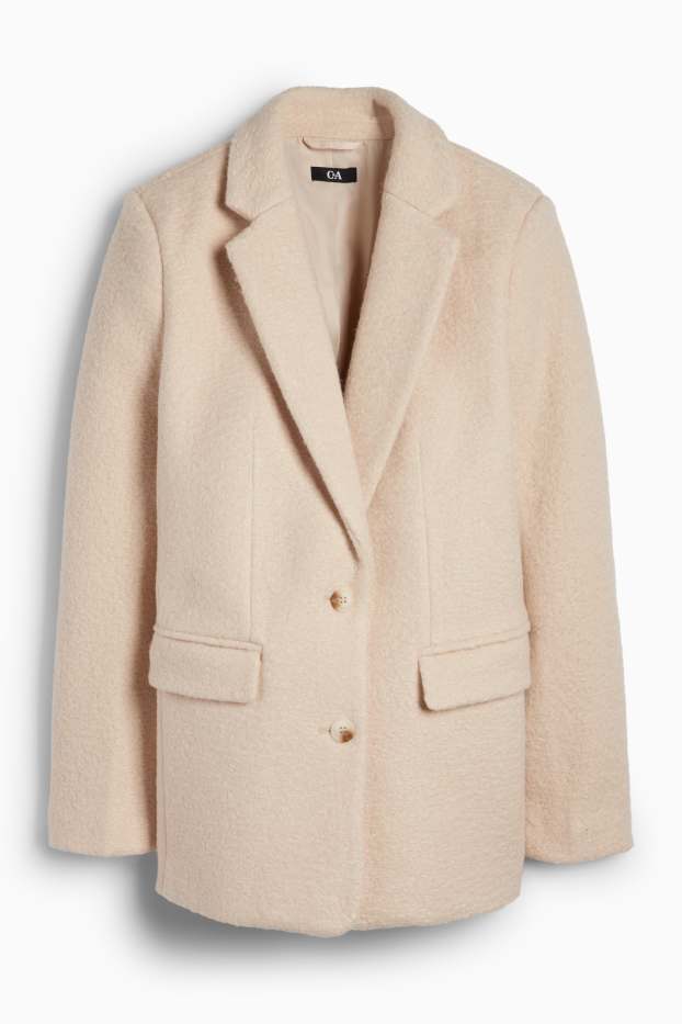 Femei - Blazer lung - relaxed fit - bej deschis