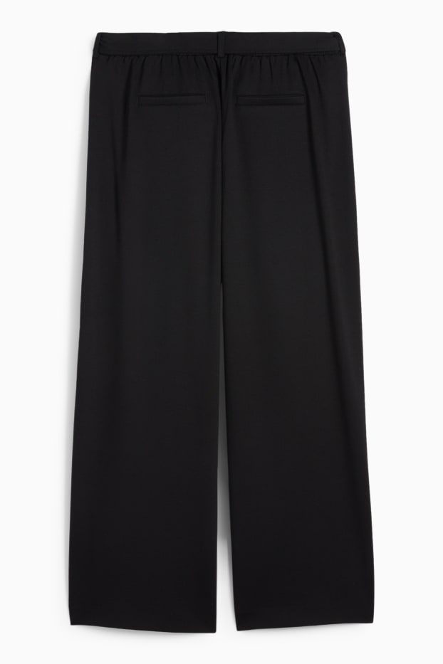 Femei - Pantaloni din jerseu - talie medie - flared fit - negru
