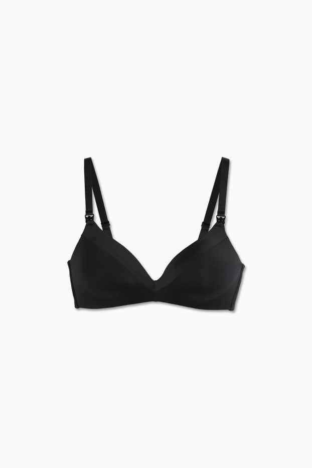 Femei - Sutien pentru alăptare fără armătură - vătuit - negru