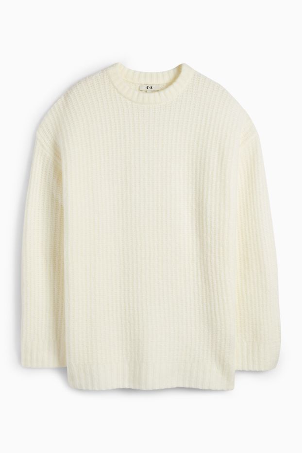 Women - Jumper - ribbed - cremewhite