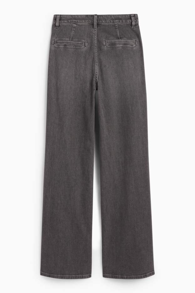 Femei - Wide leg jeans - talie înaltă - LYCRA® - denim-gri închis