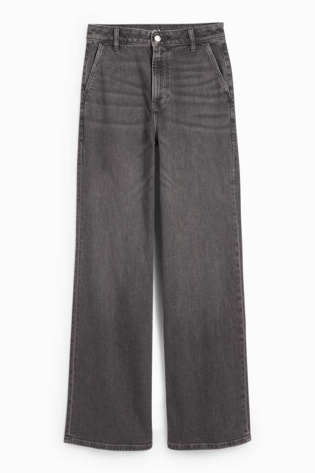 Femei - Wide leg jeans - talie înaltă - LYCRA® - denim-gri închis