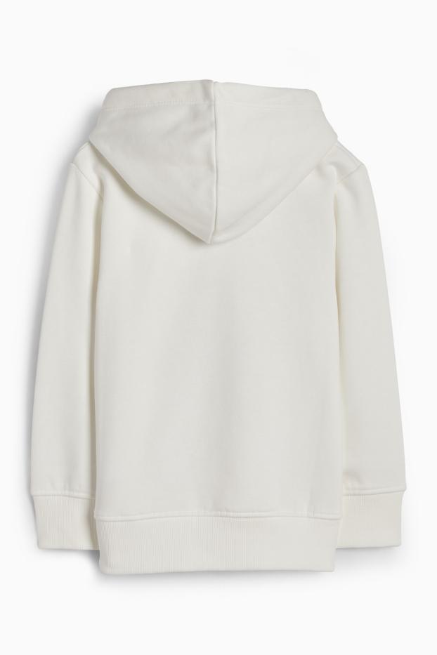 Kinder Buben - Teddybär - Hoodie - weiß