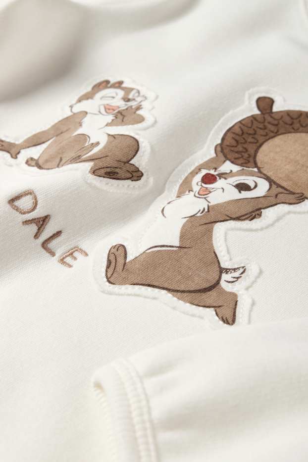 Unisex - Chip și Dale - bluză de molton bebeluși - căptușită cu pluș - alb-crem