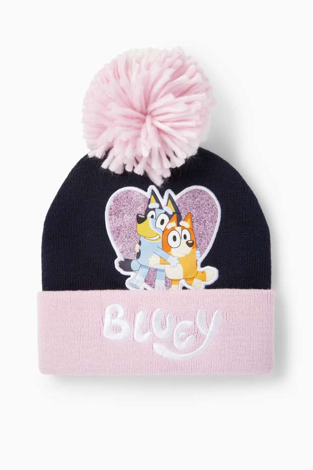 Copii - Fete - Bluey - căciulă cu ciucure - albastru închis