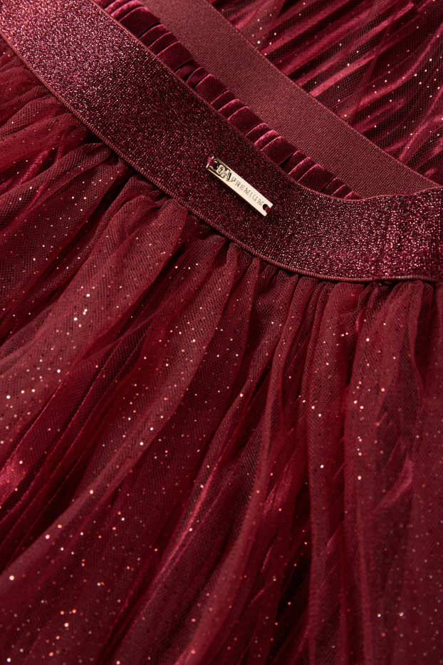 Copii - Fete - Fustă - aspect lucios - bordo