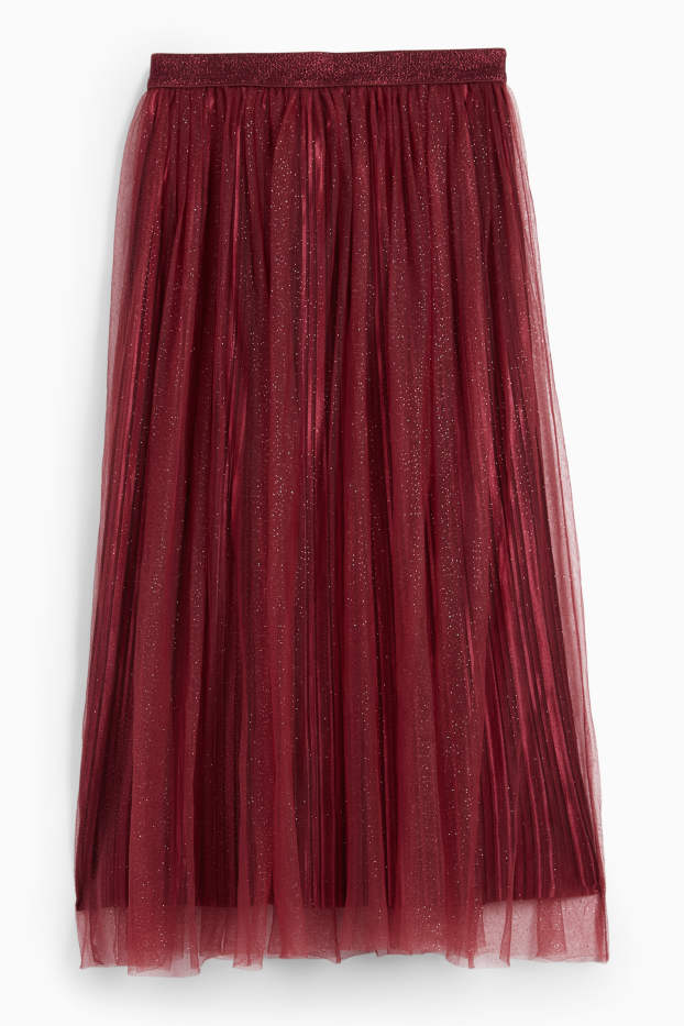 Copii - Fete - Fustă - aspect lucios - bordo
