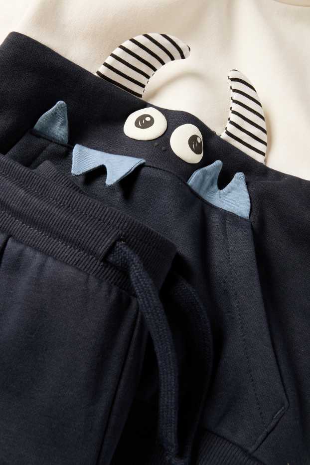 Copii - Băieți - Monstru - set - hanorac și pantaloni de trening - 2 piese - albastru închis