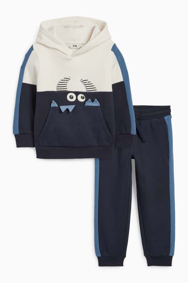 Copii - Băieți - Monstru - set - hanorac și pantaloni de trening - 2 piese - albastru închis
