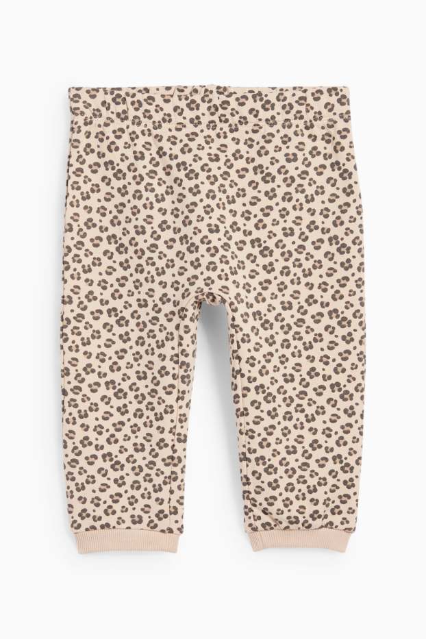 Bebeluși - fete - Leopard - pijama bebeluși - 2 piese - gri