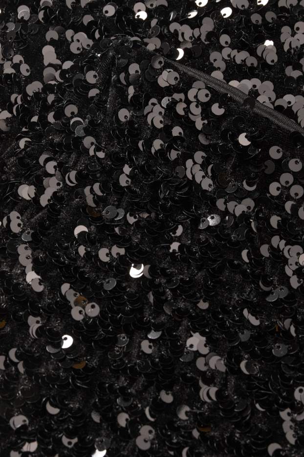 Femei - Fustă mini cu paiete - negru