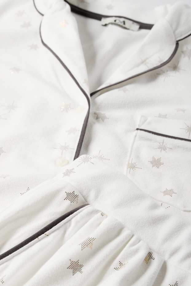 Femei - Set - pijama și mască de dormit - 3 piese - cu model - alb