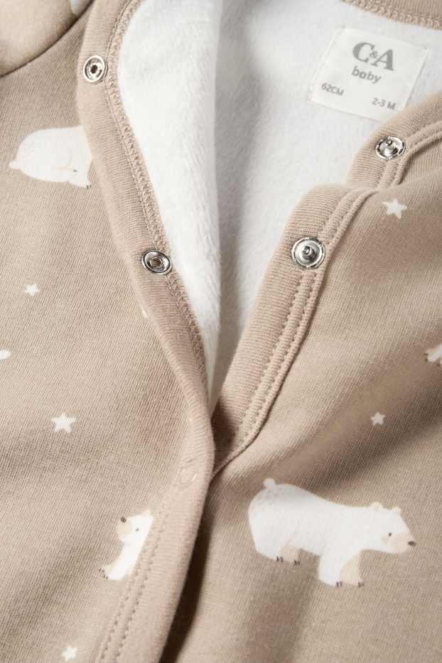 Unisex - Urs polar - pijama salopetă bebeluși - bej