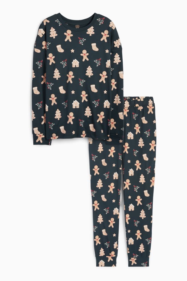 Dámské - Mini Me - dámské vánoční pyžamo - se vzorem - tmavozelená