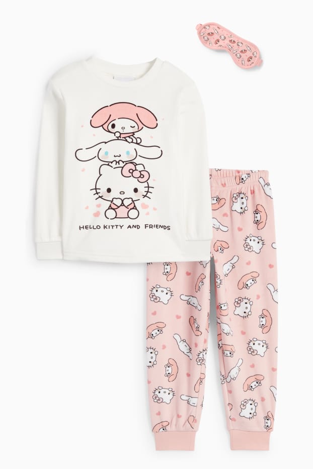 Copii - Fete - Hello Kitty and Friends - set - pijama de iarnă și mască de dormit - alb
