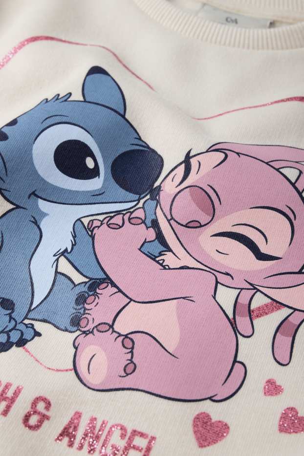 Copii - Fete - Lilo & Stitch - bluză de molton - alb-crem
