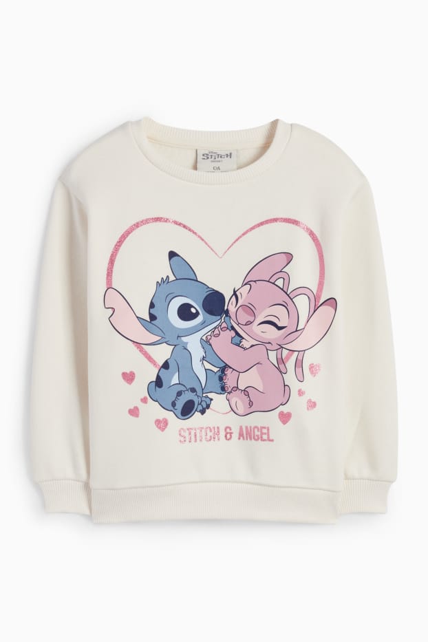 Copii - Fete - Lilo & Stitch - bluză de molton - alb-crem