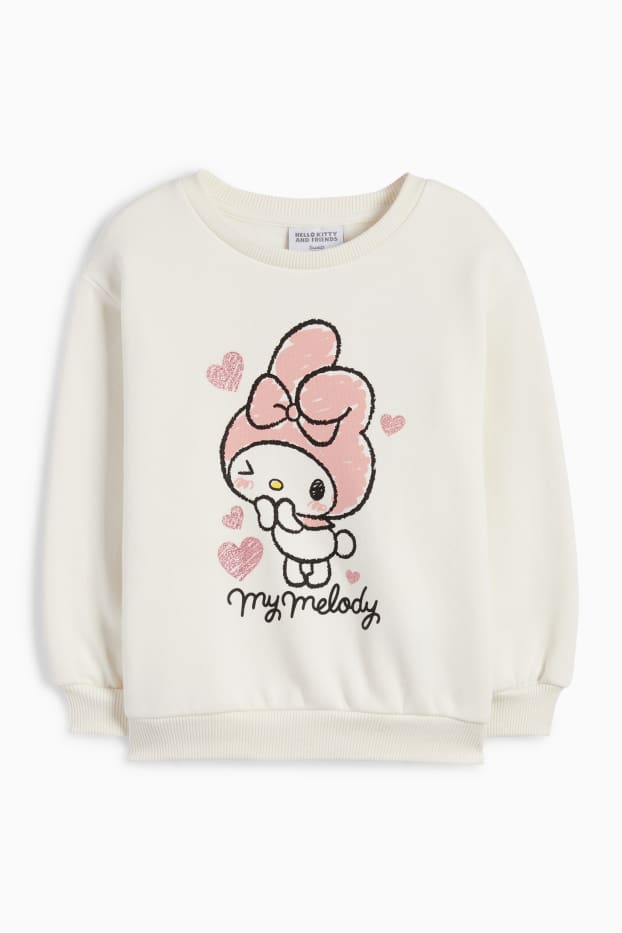 Copii - Fete - My Melody - bluză de molton - alb-crem