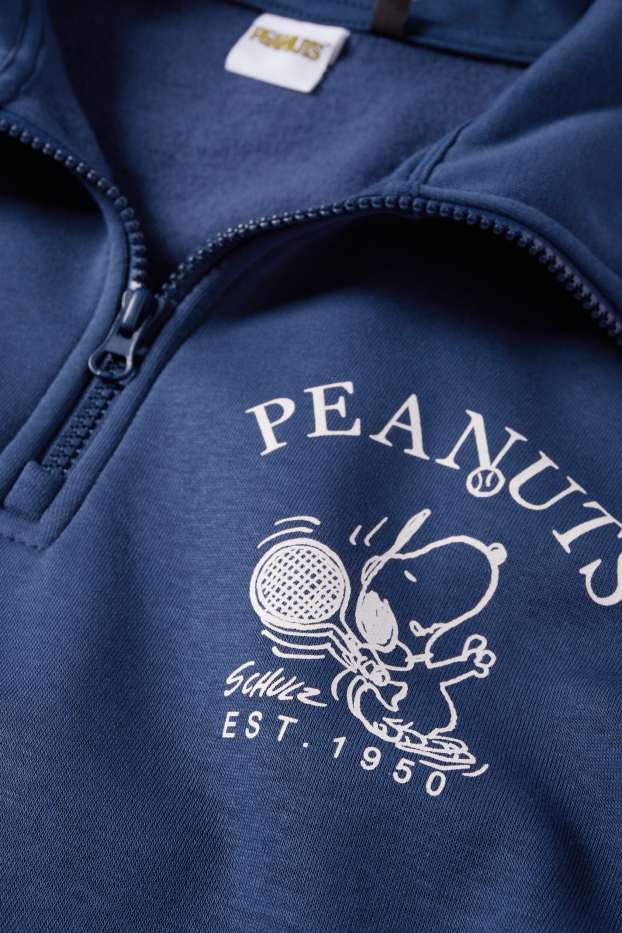 Bărbați - Bluză de molton - Peanuts - albastru închis