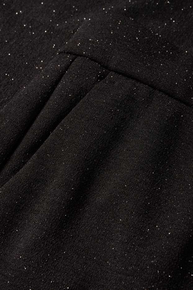 Femei - Pantaloni office - talie înaltă - wide leg - negru