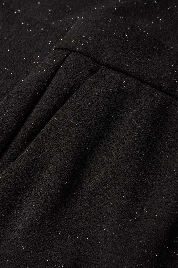 Femei - Pantaloni office - talie înaltă - wide leg - negru