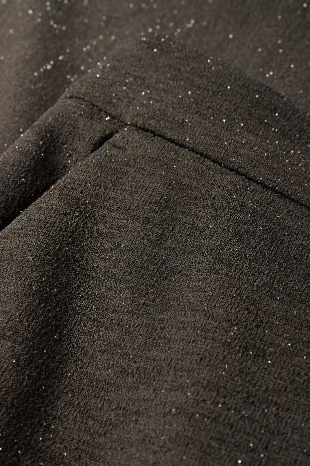 Femei - Pantaloni office - talie înaltă - wide leg - gri închis