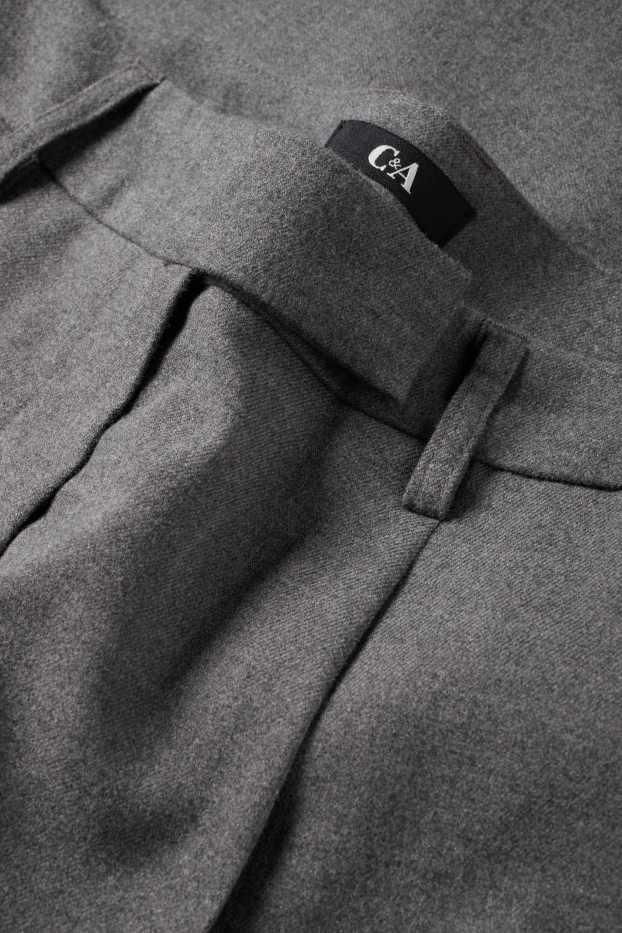 Femei - Pantaloni de stofă - talie medie - straight fit - gri