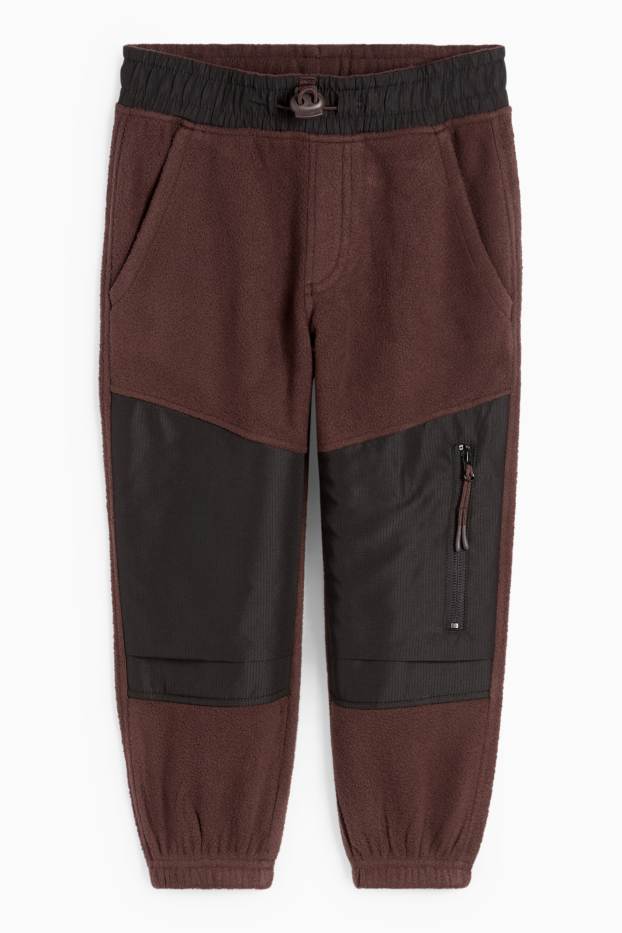 Copii - Băieți - Pantaloni de trening cargo din fleece - maro închis