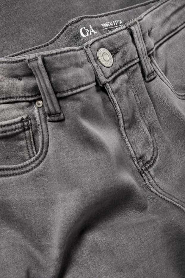 Copii - Fete - Skinny jeans - jeans termoizolanți - denim-gri