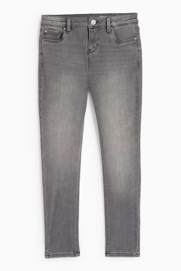 Copii - Fete - Skinny jeans - jeans termoizolanți - denim-gri