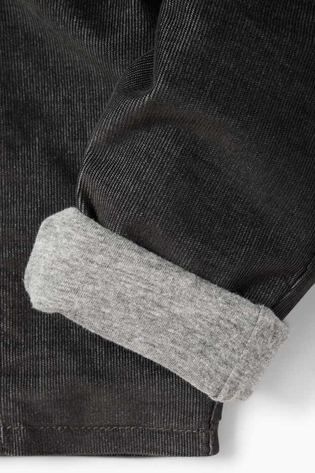 Bebeluși - băieți - Pantaloni din catifea reiată termoizolanți bebeluși - gri închis