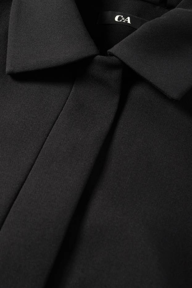 Femei - Blazer crop - cambrat - negru