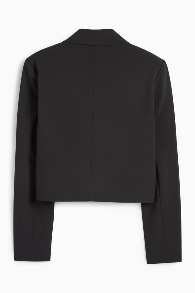 Femei - Blazer crop - cambrat - negru