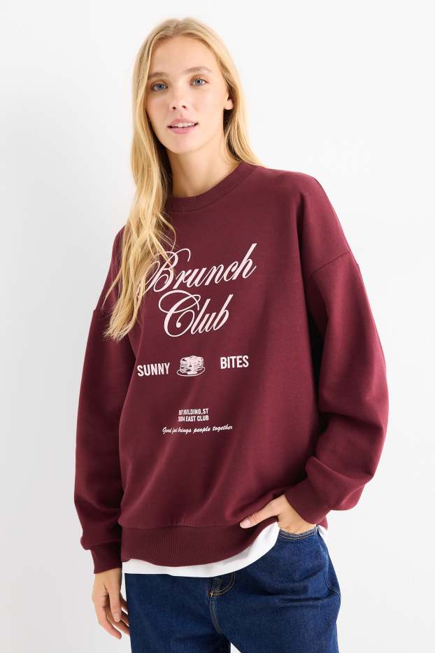 Femmes - Sweat - rouge foncé