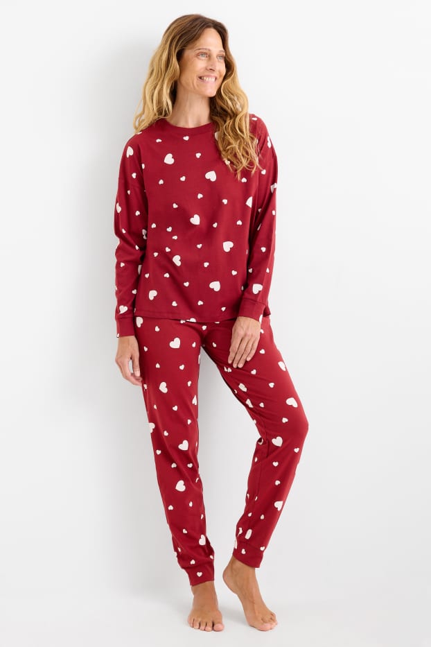 Femei - Pijama - cu model - vișiniu