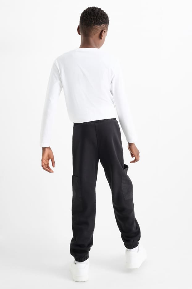 Copii - Băieți - Pantaloni de trening cargo - negru