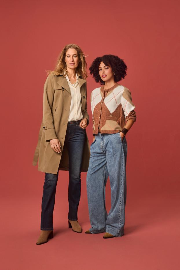 Dámské - Pletený kardigan - kostkovaný - béžová