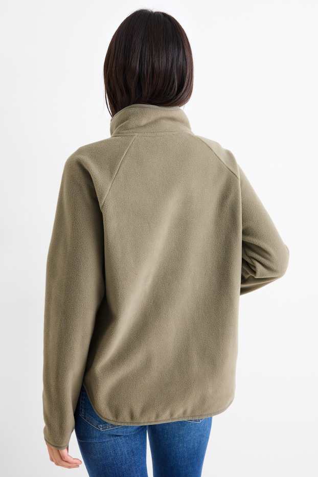 Femei - Hanorac de fleece cu fermoar  - kaki