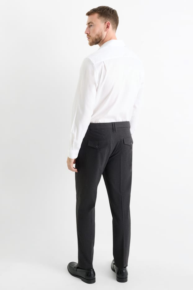 Bărbați - Chino din flanel - tapered fit - albastru închis